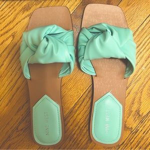 NINE WEST Women's Rosey Sandal, Mint Green size 9 never worn
